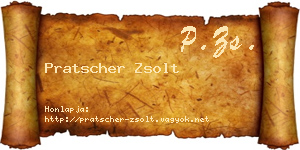 Pratscher Zsolt névjegykártya